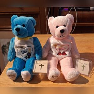 Vintage 2000 Holy Bears Mom And Dad Bear Lot Rare
